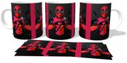 Caneca Cerâmica copo Deadpool coração