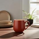 Caneca Ceramica Denny Terracota Marrom 440ml Servir Grande