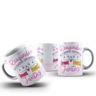 Caneca Cerâmica Flork Amigas " Reagindo e Botando Cropped "