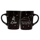 Caneca Cerâmica Signos Zodíaco Preta Presente 270ml Leão
