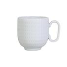 Caneca Chá Café Branca Relevo Geometric 366 ml Porcelana