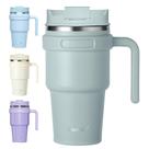 Caneca CIVAGO 600mL com tampa, canudo e alça de aço inoxidável
