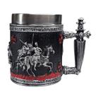 Caneca Colecionável Geek Cavaleiros Templários As Cruzadas Medieval 400 ml Em Resina