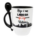 Caneca Colher Preta Greys Anatomy Hoje É um Lindo Dia
