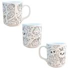 Caneca Colorir Pinta Repinta Porcelana com Desenhos Sortidos para Adultos e Crianças