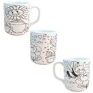 Caneca Colorir Pinta Repinta Porcelana com Desenhos Sortidos para Adultos e Crianças Caneca Colorir Pinta Repinta Porcelana com Desenhos Sortidos para Adultos e Crianças