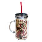 Caneca com Canudo Arlequina Clássica - 600ml
