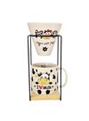Caneca Com Coador em Porcelana + Suporte Ferro Vaquinha