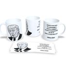 Caneca com Frases do Trump Humor e Política na Mesa