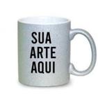Caneca com Gliter Cores Diversas Personalizada 325ml