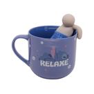 Caneca com Infusor para Cha 350ml Stitch Relaxe Zona Criativa 10026506