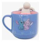 Caneca Com Infusor Para Cha Stitch E Angel Namorados 350ml