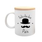 Caneca com Tampa Dia dos Pais - Chapéu e Bigode