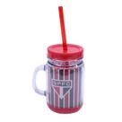 Caneca com tampa e canudo 420ml - spfc Caneca com tampa e canudo 420ml - spfc