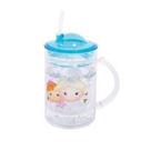 Caneca com tampa e canudo anna elsa & olaf frozen tsum tsum 200ml - disney