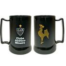 Caneca Congelável Atlético-Mg Acrílico com Gel Térmico 400ml Licenciado Futebol Torcida Cerveja Drinks Cor:PretoNome do