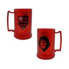 Caneca Congelável Flamengo Acrílico com Gel Térmica 400ml Licenciado Futebol Torcida Cerveja Drinks Cor:VermelhoNome do