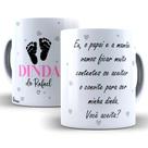 Caneca Convite Padrinhos De Batismo Dinda e Dindo Personalizada Com Nome De Porcelana