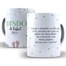 Caneca Convite Padrinhos De Batismo Dinda e Dindo Personalizada Com Nome De Porcelana