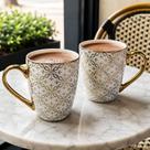 Caneca Copo Xícara Chocolate Café Estampada 380ml Jogo 8pçs
