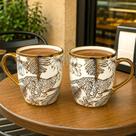 Caneca Copo Xícara Dourado Onça Safari Luxo 380ml Jogo 12pçs Caneca Copo Xícara Dourado Onça Safari Luxo 380ml Jogo 12pçs