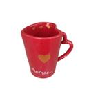 Caneca Coração cor Vermelho de Porcelana dia das Mães