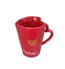 Caneca Coração cor Vermelho de Porcelana dia das Mães - Decore Casa