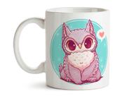 Caneca Coruja Fofa Xícara Porcelana 325ml + Caixa Presente