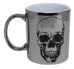 Caneca Cromada Prateada Personalizada de Caveira Caneca Cromada Prateada Personalizada de Caveira