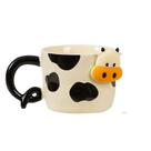 Caneca Cute Ceramic Cow 350 ml com alça de cabeça de vaca 3D Caneca Cute Ceramic Cow 350 ml com alça de cabeça de vaca 3D