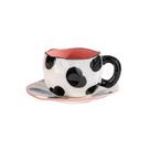 Caneca Cute Ceramic Cow 350ml com pires correspondente