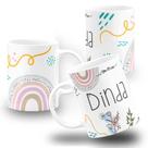 Caneca Da Dinda Carinho Amor boho