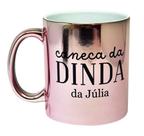 Caneca Da Dinda Madrinha Cromada Rose Presente Personalizado Caneca Da Dinda Madrinha Cromada Rose Presente Personalizado