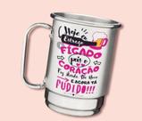 Caneca de alumunio com a frase fixa