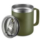 Caneca de café ALOUFEA de aço inoxidável 350ml isolada verde militar