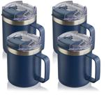 Caneca de café ALOUFEA isolada em aço inoxidável 350ml Navy, pacote com 4