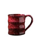 Caneca de café artesanal em cerâmica crepitada com esmalte vermelho 500mL