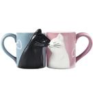 Caneca de café BignoseDeer Kissing Cat Couple 350 ml de cerâmica