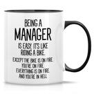 Caneca de café Cerâmica Funny 'Being a Manager is Easy' 350mL