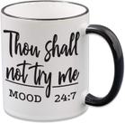 Caneca de café cerâmica Thou Shall Not Try Me 350ml Funny Design
