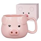 Caneca de café cerâmica ToCooto Pig 14 oz Pink Novelty