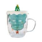 Caneca De Café Com Isolamento Duplo Em Forma De Árvore De Natal Com Tampa, Copo De Chá, Copo De Caneca De Café Com Isolamento Duplo Em Forma De Árvore De Natal Com Tampa, Copo De Chá, Copo De