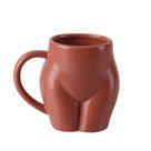 Caneca de café de cerâmica 3D em forma de bunda engraçada 520ml laranja