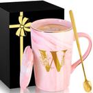 Caneca de café de cerâmica com tampa Personalizada Elegance Pink Marble Caneca de café de cerâmica com tampa Personalizada Elegance Pink Marble