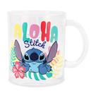 Caneca de café de vidro Disney Lilo & Stitch Aloha 530ml