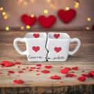 Caneca de Café Dupla de Porcelana Conexão Perfeita Vermelha