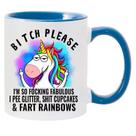Caneca de café em cerâmica 'Bitch Please' Unicorn 350mL Caneca de café em cerâmica 'Bitch Please' Unicorn 350mL