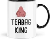 Caneca de café em cerâmica 'Teabag King' 350 mL com alça preta