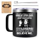 Caneca de café Fufendio Step Dad 14 oz de aço inoxidável