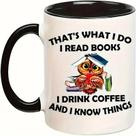 Caneca de café Funny Ceramic 'Eu leio livros, eu bebo café'
